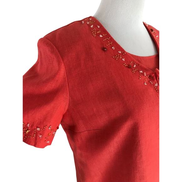 Positive Attitude Jacket Dress Ankle Length Embellished Sz 10P NWT Vintage - Picture 6 of 9